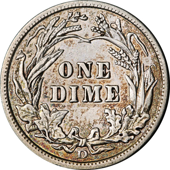 1911 Barber Dime repunched date (RPD) error showing secondary digit impressions on the date 1911